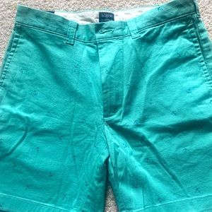 Men’s JCrew shorts - green with anchors - NWT